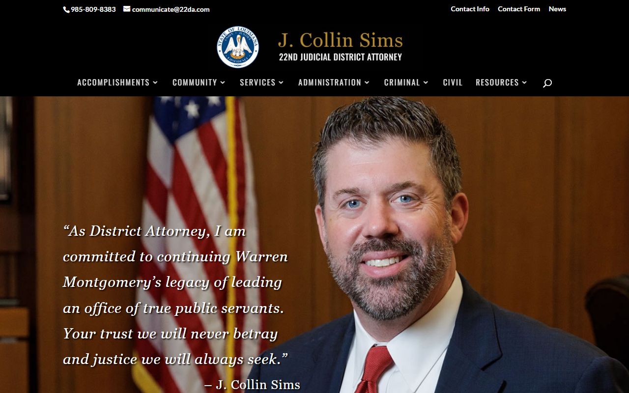 Washington Parish criminal court records District Attorney source