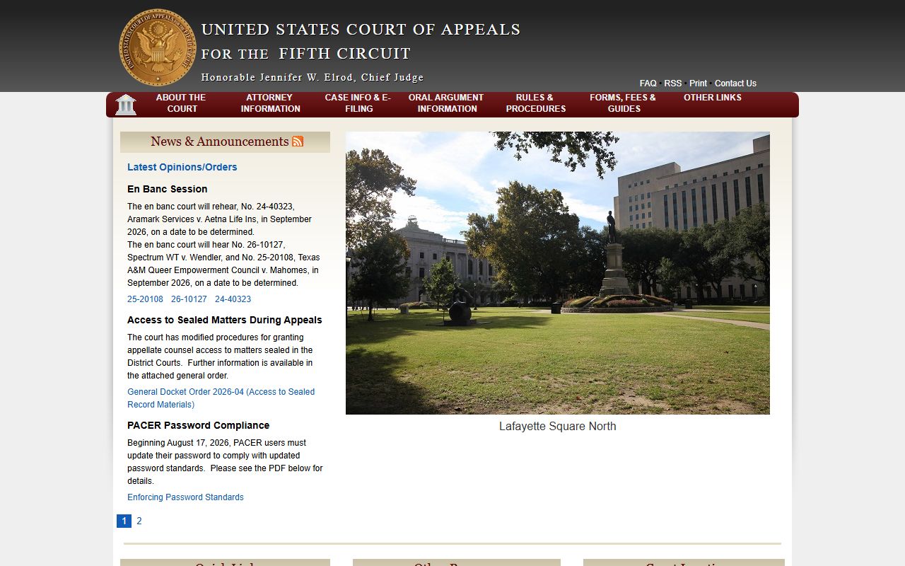 Washington Parish District Court Fifth Circuit federal appeals