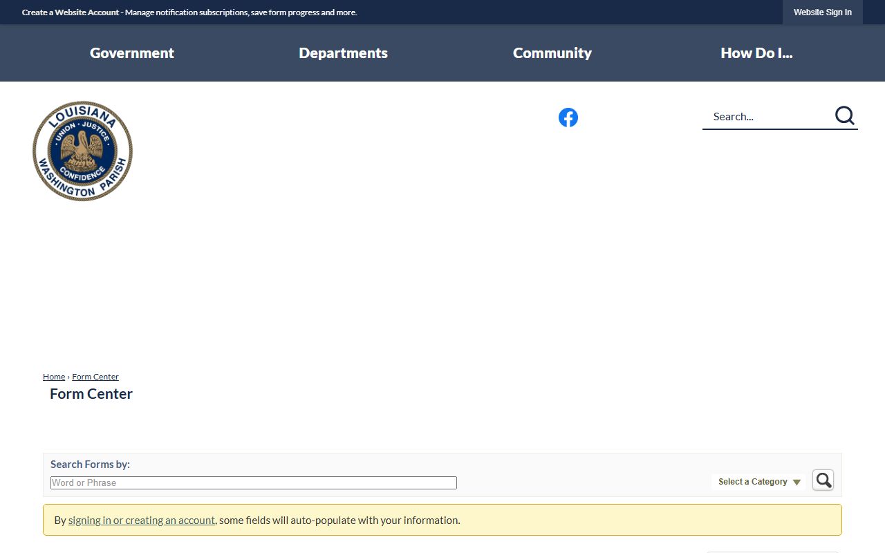 Washington Parish court records parish public records request form