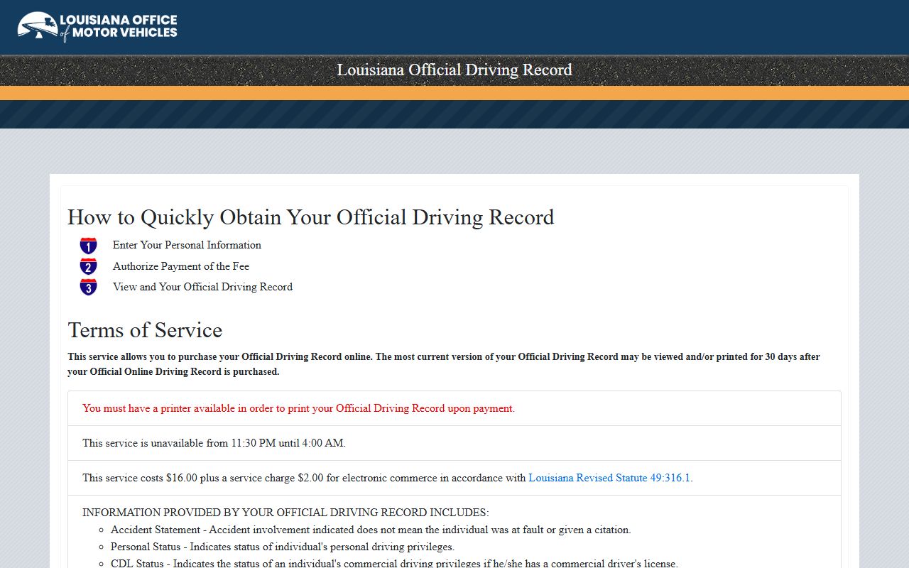 Washington Parish traffic court records Louisiana official driving record portal